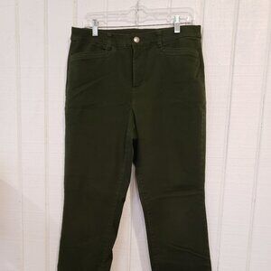 Christopher & Banks Signature Slimming Army Green Pants - Size 10